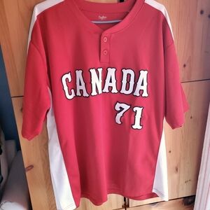 Vintage Rawlings Canada Softball Men's Red & White Tee Shirt Size XL